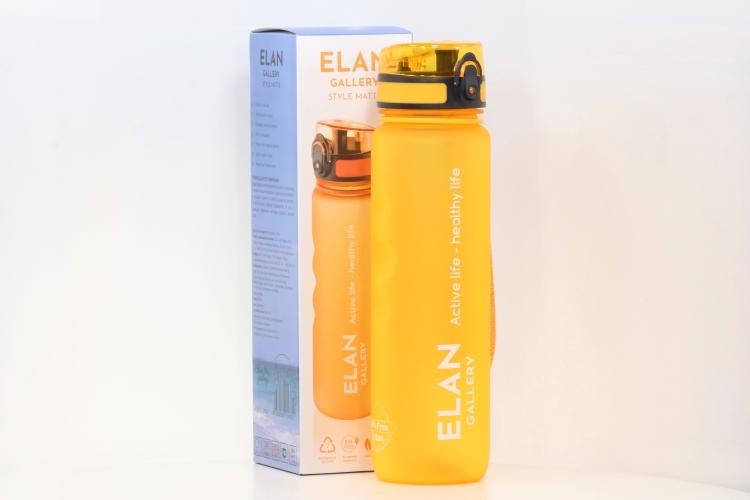 Бутылка д/воды Elan Gallery 7,8х7,8х28,5 см Style Matte с углублениями д/пальцев оранжевая 1 л