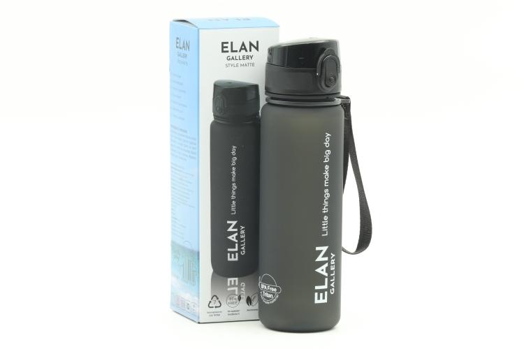 Бутылка д/воды Elan Gallery 6,5х6,5х23 см Style Matte черная 500 мл