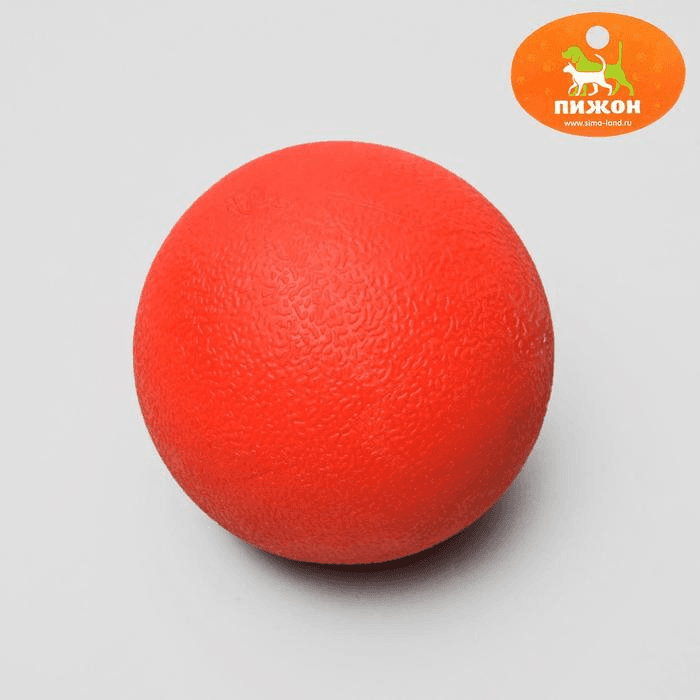 Игрушка Пижон цельнолитой шар большой 8 см каучук красный