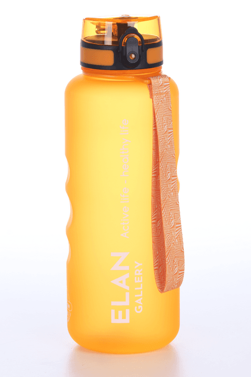Бутылка д/воды Elan Gallery 10х10х28,5 см Style Matte с углублениями д/пальцев оранжевая 1,5 л