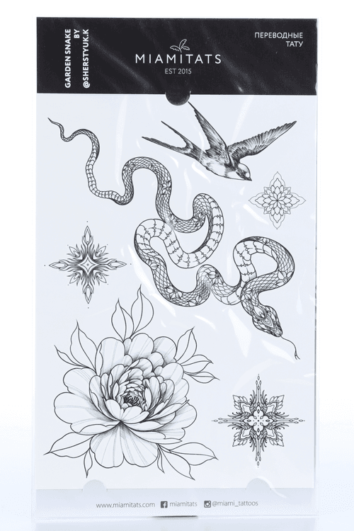 Тату переводные MIAMITATS Garden Snake by @sherstyuk.k (maxi) (1701)