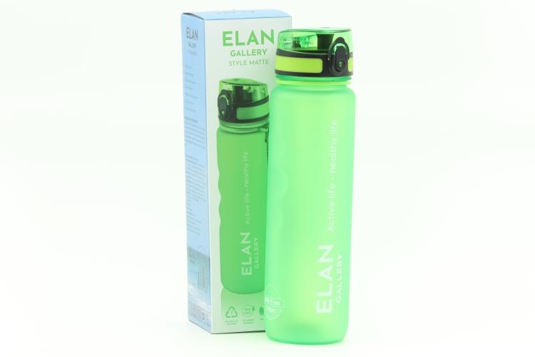 Бутылка д/воды Elan Gallery 7,8х7,8х28,5 см Style Matte с углублен д/пальцев ярко-зеленая 1 л